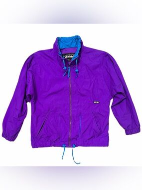 Vintage Pacific Trail Windbreaker Jacket Retro 80s 90s Purple Aqua Women’s M